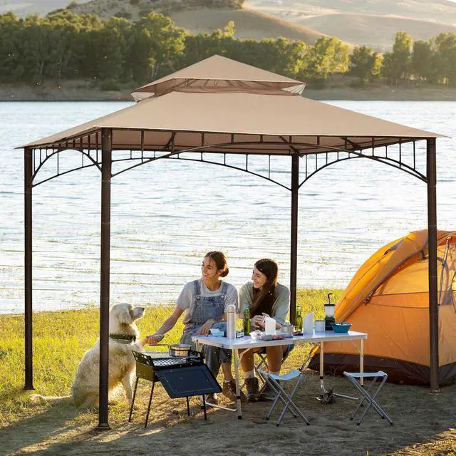 Alt view image 11 of 11 - Yescom 10.6'x10.6' Gazebo Top Replacement Fit for Brand_Model Summer Veranda Gazebo/L-GZ093PST/G-GZ093PST/TGZ093 2 Tier Outdoor Patio Dark Beige
