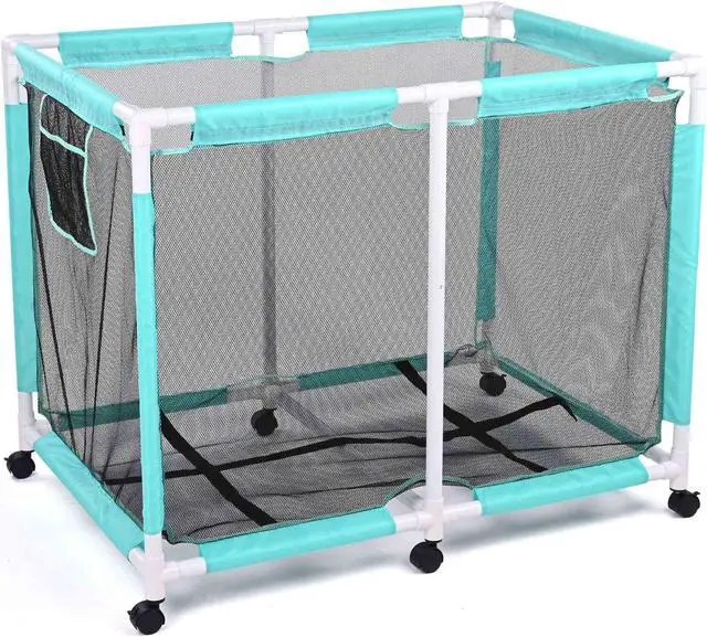 Main image of Yescom Extra Large Mesh Pool Storage Bin 214 Gallon Noodles Holder Toys Organizer 6 Wheels Rolling Cart Blue