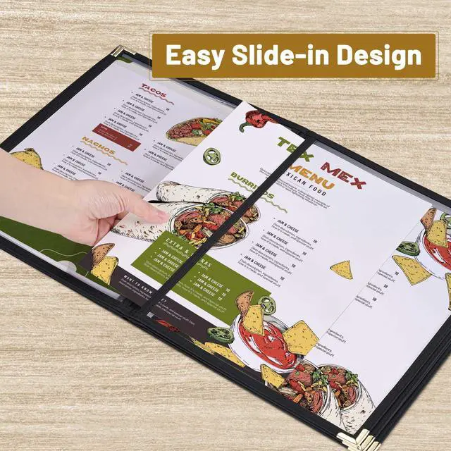 Alt view image 5 of 7 - WeChef 10 Pack Restaurant Menu Covers 8.5" x 11" Book Style 8 Views Clear Cafe