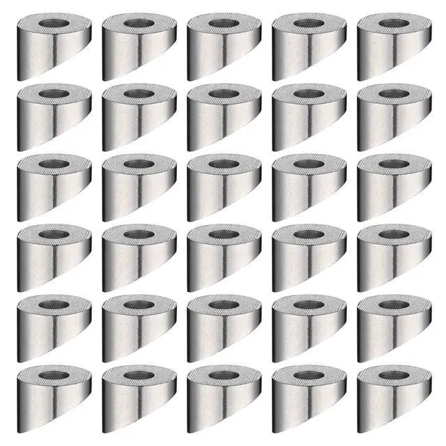 Alt view image 7 of 7 - 316 Stainless Steel 1/4" Angled Beveled Washer for 1/8" Cable Railing 30 Pack
