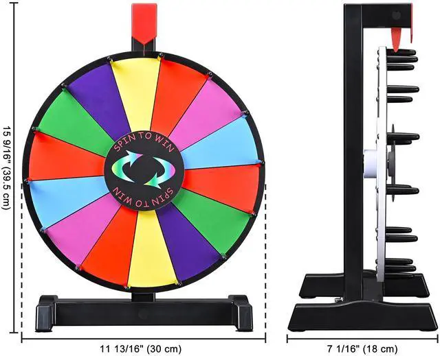 Alt view image 2 of 7 - WinSpin 12" Editable Color Prize Wheel Tabletop 14 Slots Tradeshow Events