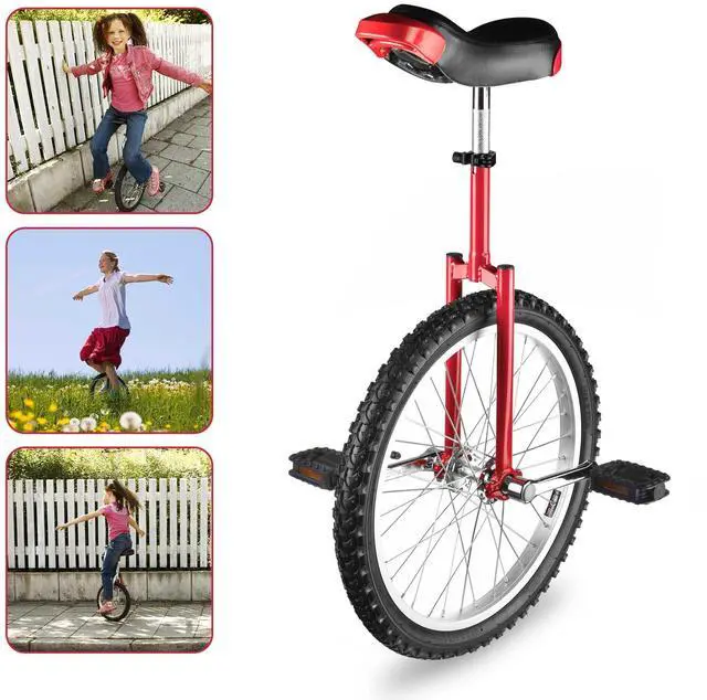 Alt view image 7 of 7 - Yescom 20 In Wheel Outdoor Unicycle Leakproof Butyl Tire Circus Bike Balance Training for Adults Teenagers Kids, Red