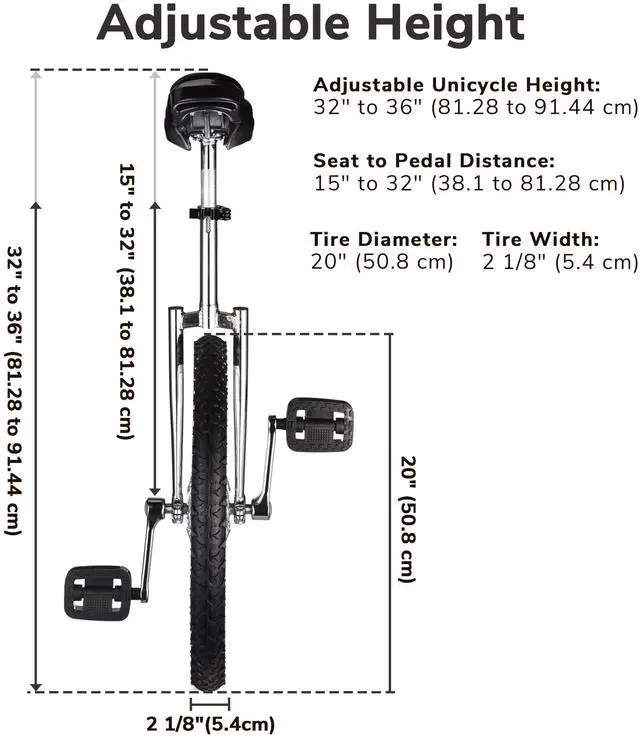 Alt view image 3 of 7 - Yescom 20 In Wheel Outdoor Unicycle Leakproof Butyl Tire Circus Bike Balance Training for Adults Teenagers Kids, Silver