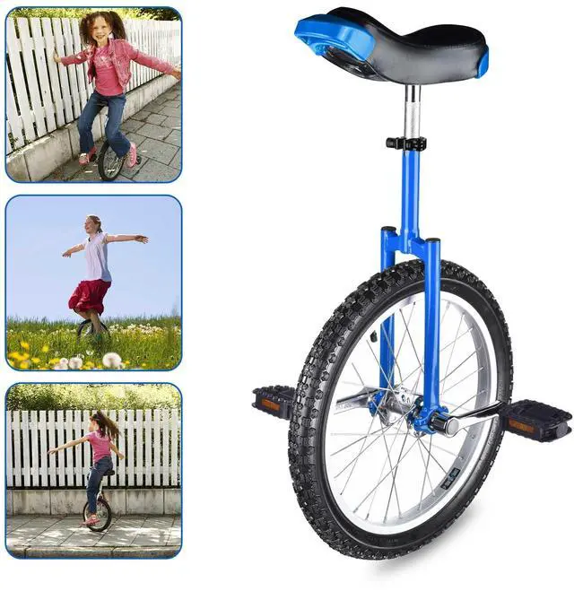 Alt view image 7 of 7 - Yescom 18 In Wheel Outdoor Unicycle Skid-proof Tire Fitness Bicycle Balance Training for Adults Teenagers Kids, Blue
