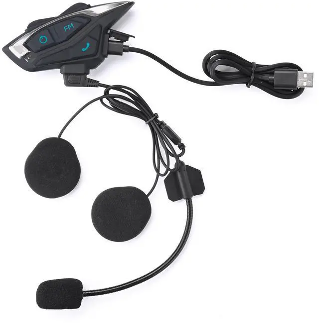 Alt view image 7 of 7 - AHR Motorcycle Bluetooth Headset with Music Sharing Helmet Bluetooth 5.1 Intercom Support 2 Riders with Noise Cancellation for Snowmobile Dirt Bik ATV Helmet