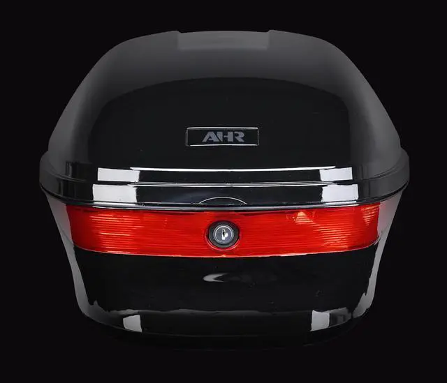 Alt view image 2 of 7 - AHR 33L Universal Motorcycle Tour Tail Box Scooter Trunk Storage w/ Lock Case