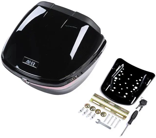 Alt view image 5 of 7 - AHR 33L Universal Motorcycle Tour Tail Box Scooter Trunk Storage w/ Lock Case