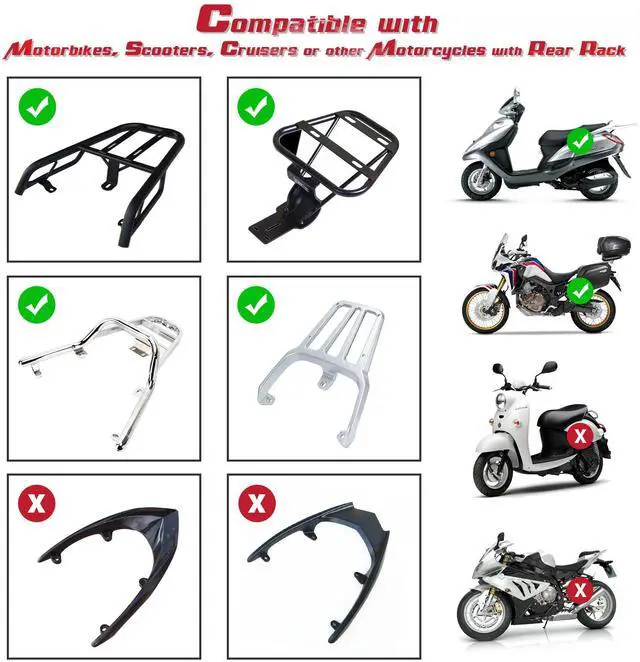 Alt view image 6 of 7 - AHR 35L Motorcycle Tour Tail Box Scooter Trunk Storage Lock Carrier Case for Helmet