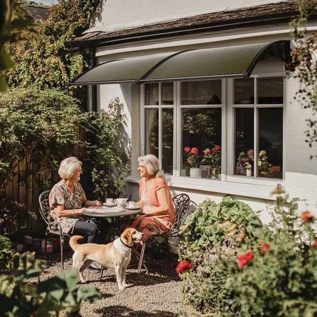 Alt view image 2 of 7 - Yescom 2Pcs 40"X40" Window Patio Awning Door Canopy Polycarbonate Anti-UV50+ Cover Outdoor Rain Snow Protection Brown