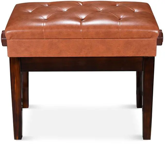 Main image of Piano Bench Adjustable Height PU Leather Padded Keyboard Organ Seat Throne Storage