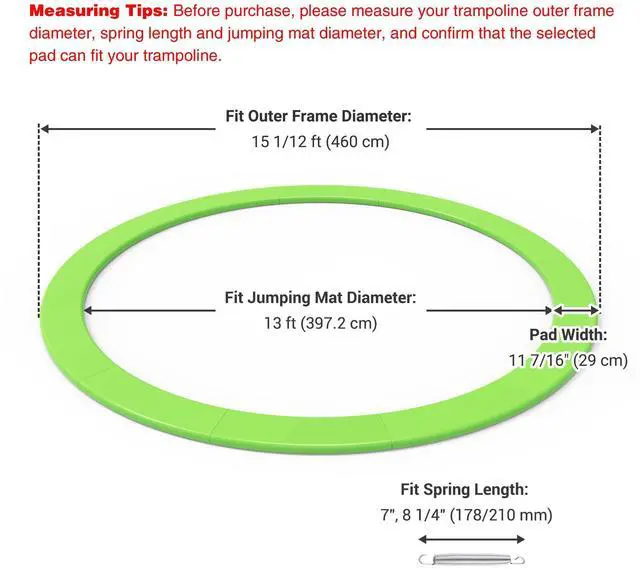 Alt view image 2 of 7 - Yescom 15 Ft Universal Replacement Round Trampoline Safety Pad PVC EPE Foam Protection