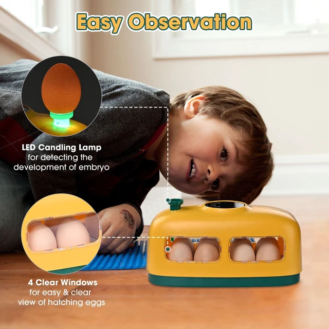 Alt view image 5 of 7 - Yescom 8 Egg Incubator Digital Poultry Hatcher Temperature Control Chicken Quail LED