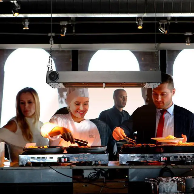 Alt view image 7 of 7 - WeChef Commercial Food Warmer 24" 900W Electric Strip Heater Portable Stainless Steel Fry Heating Lamp for Fry Dishes