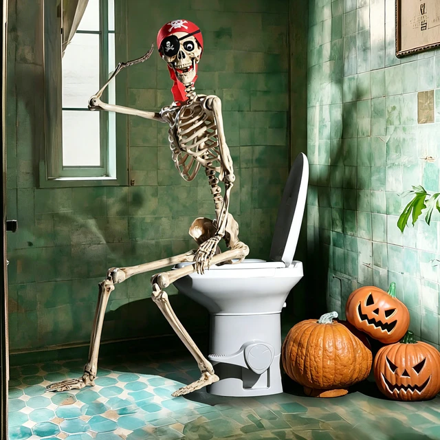 Alt view image 3 of 7 - Yescom 2 Pack Pirate Life Size Skeleton Poseable with Halloween Lights, Full Size Skeleton Human 5.4 Ft for Party Decorations Patio Garden Haunted House Props 2025