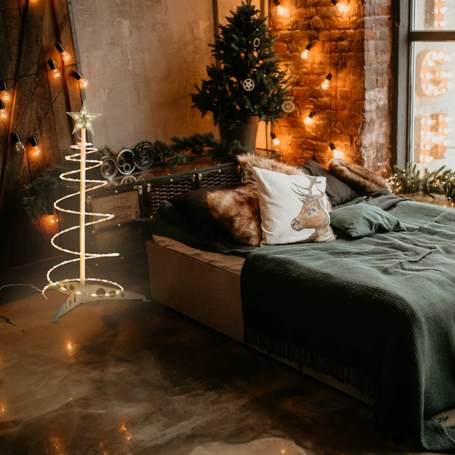 Main image of Yescom 27.5-in Battery Operated Pre-Lit Munchkin Spiral Christmas Tree Lights Indoor Outdoor Decor Warm White LED with Star Topper and Remote