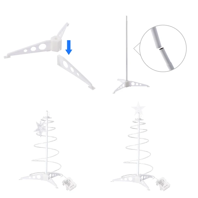 Alt view image 6 of 7 - Yescom 27.5-in Battery Operated Pre-Lit Munchkin Spiral Christmas Tree Lights Indoor Outdoor Decor Warm White LED with Star Topper and Remote