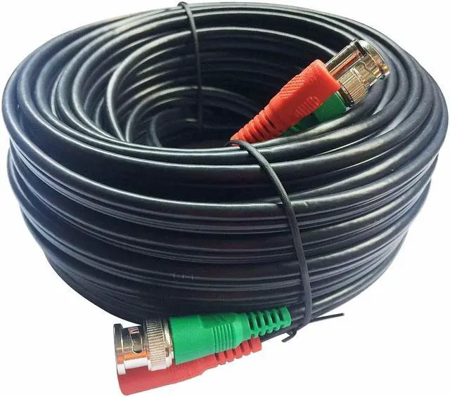 Alt view image 2 of 2 - 4 pack of 100 Feet (total 400 Feet) HD 4K Premade CCTV Security Camera Cable RG59 BNC Power Video Black NEW
