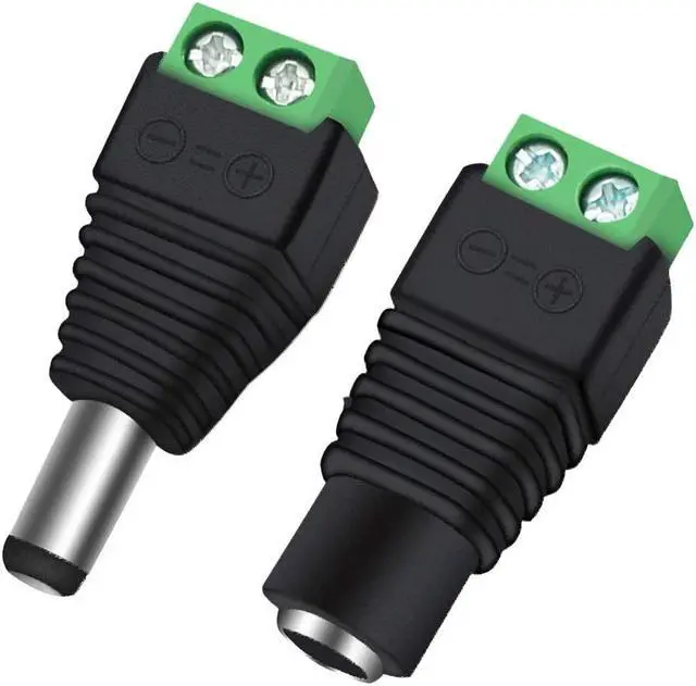 Alt view image 3 of 5 - 10 Pairs (10 x Male + 10 x Female)  of 12V DC Power Connector 5.5mm x 2.1mm, CENTROPOWER Power Jack Adapter for Led Strip CCTV Security Camera Cable Wire Ends Plug Barrel Adapter