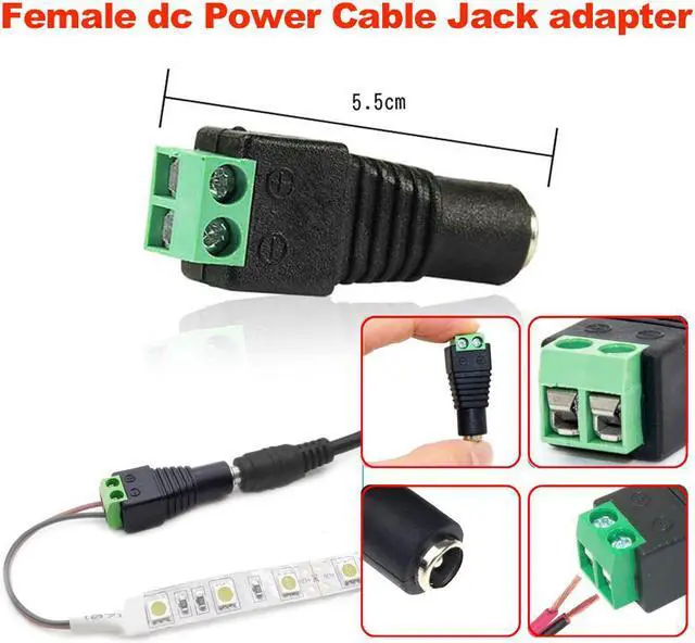 Main image of 10 Pairs (10 x Male + 10 x Female)  of 12V DC Power Connector 5.5mm x 2.1mm, CENTROPOWER Power Jack Adapter for Led Strip CCTV Security Camera Cable Wire Ends Plug Barrel Adapter