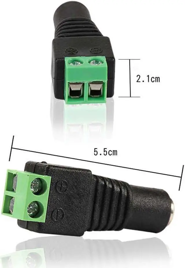 Alt view image 2 of 5 - 10 Pairs (10 x Male + 10 x Female)  of 12V DC Power Connector 5.5mm x 2.1mm, CENTROPOWER Power Jack Adapter for Led Strip CCTV Security Camera Cable Wire Ends Plug Barrel Adapter