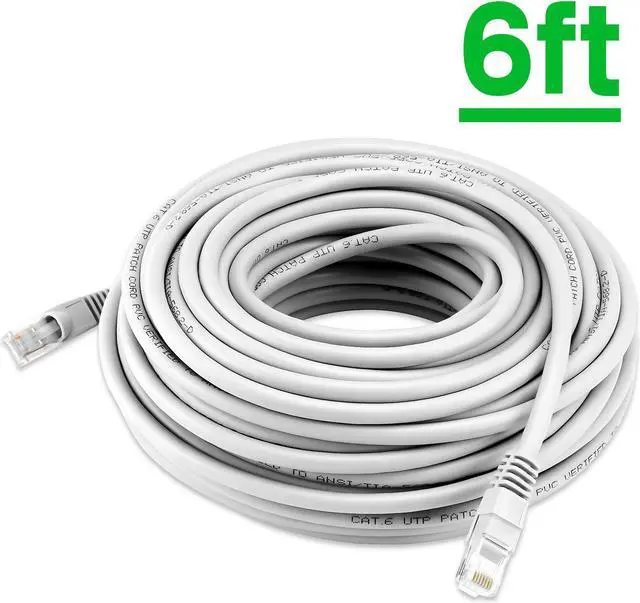 Alt view image 2 of 7 - UltraPoE Cat6 Ethernet Cable 6ft 10 Packs Network Cable RJ45 cat 6 ethernet Cable Cord White 400MHZ Gigabit Network UTP LAN Cable 6 ft.