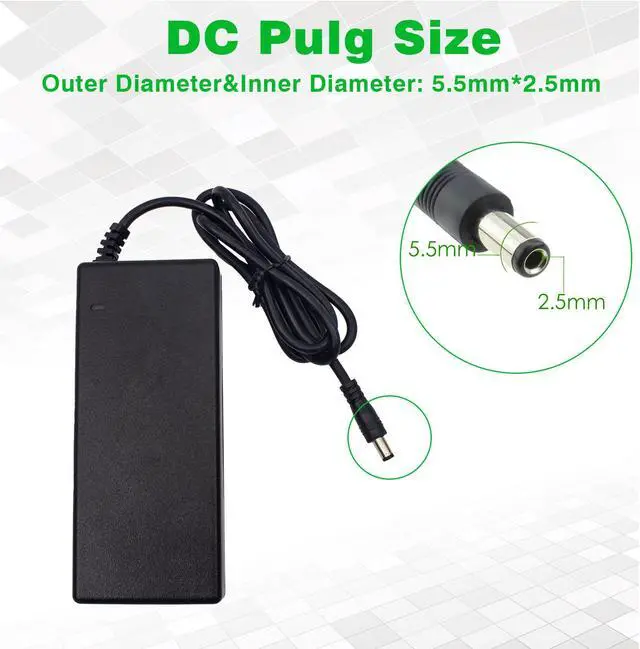Alt view image 6 of 7 - Ultrapoe 2- Pack DC12V 8A Power Supply Adapter AC100-240V Transformers for 12V LED Strip Lights 2.5mm X 5.5mm UL Listed