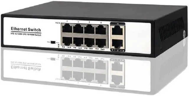 Alt view image 2 of 5 - 10 Ports POE Switch 100M 8+2 POE Monitoring Switch Dedicated for Security Monitoring