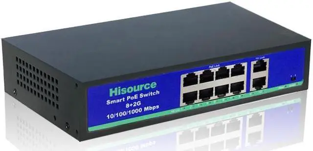 Alt view image 3 of 7 - 8+2 Ports PoE Switch Gigabit VLAN 1000Mbps