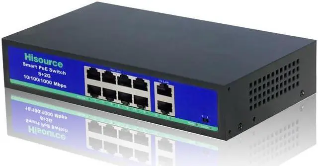 Alt view image 4 of 7 - 8+2 Ports PoE Switch Gigabit VLAN 1000Mbps