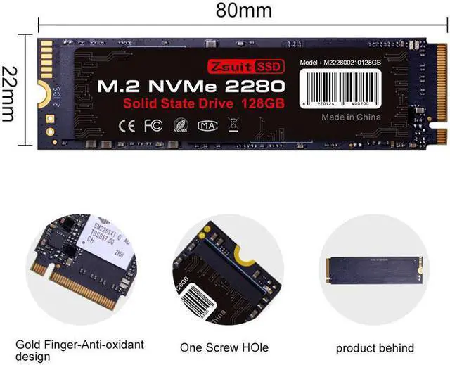 Alt view image 3 of 7 - M.2 2280 512G PCIe 3.0 x4, NVMe TLC Internal Solid State Drive (SSD)