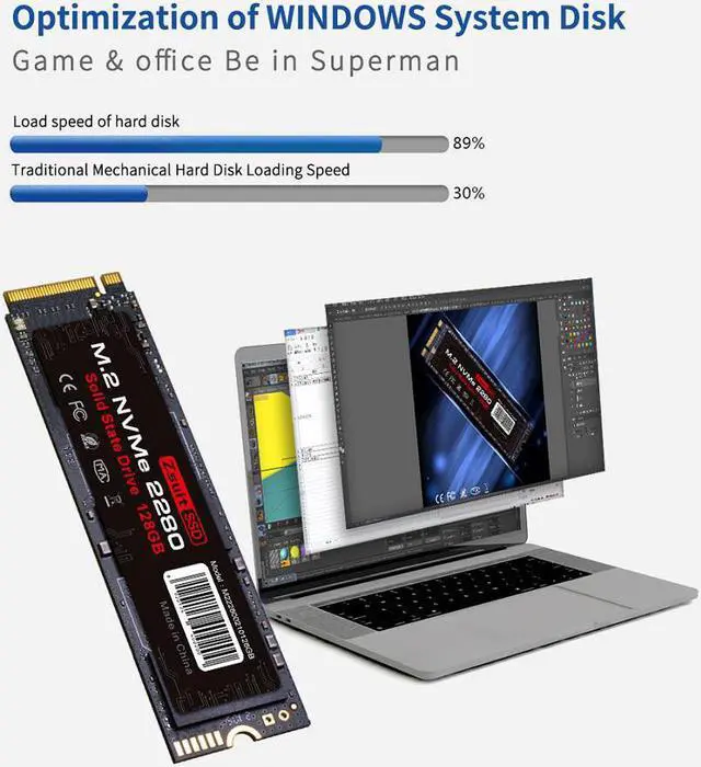 Alt view image 5 of 7 - M.2 2280 512G PCIe 3.0 x4, NVMe TLC Internal Solid State Drive (SSD)
