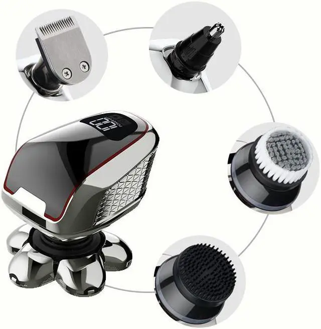 Alt view image 2 of 5 - Fk 8710 Six Head Shaved Bald Head Men's Special Shaver, Multifunctional Electric Shaver Electric Clippers