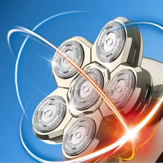 Alt view image 3 of 5 - Fk 8710 Six Head Shaved Bald Head Men's Special Shaver, Multifunctional Electric Shaver Electric Clippers