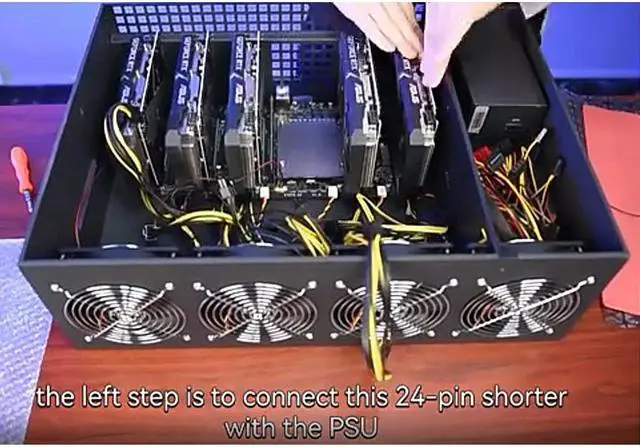 Alt view image 7 of 7 - Folding Miner Case System, B75 Barebones 8 Cards Fan without Power Supply (4G Memory + CPU + Motherboard + Fan)