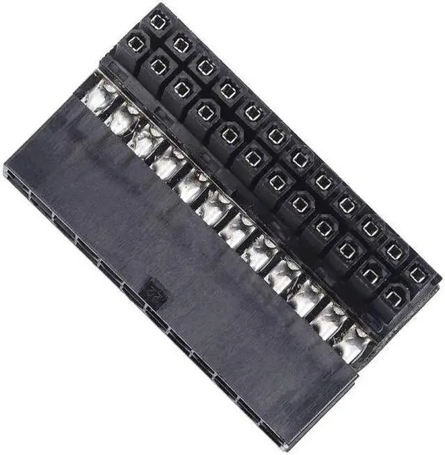 Alt view image 2 of 5 - 2Pcs 24Pin to 24Pin 90 Degree Connector, Motherboard Power Steering Head DIY Installation Accessories