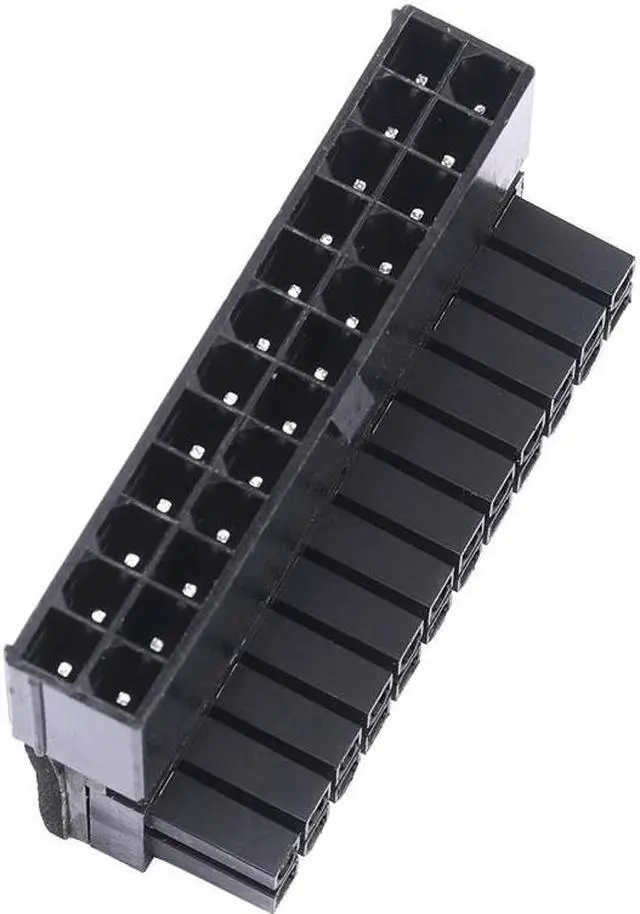 Alt view image 4 of 5 - 2Pcs 24Pin to 24Pin 90 Degree Connector, Motherboard Power Steering Head DIY Installation Accessories