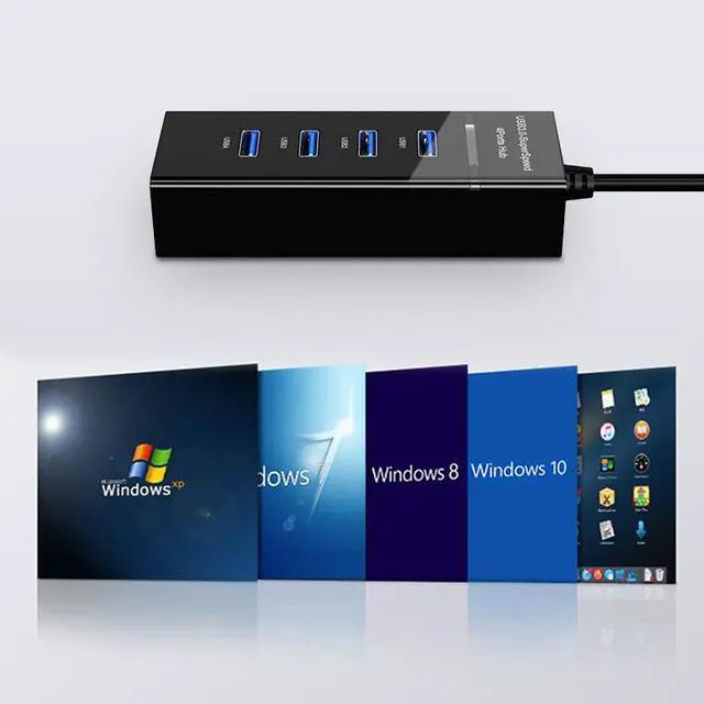 Alt view image 6 of 7 - USB 3.0 Hub, 4 Ports Super Speed USB 3 Hub Splitter, 1 USB Charging Port Portable Hub, Network USB Hubs Plug and Play