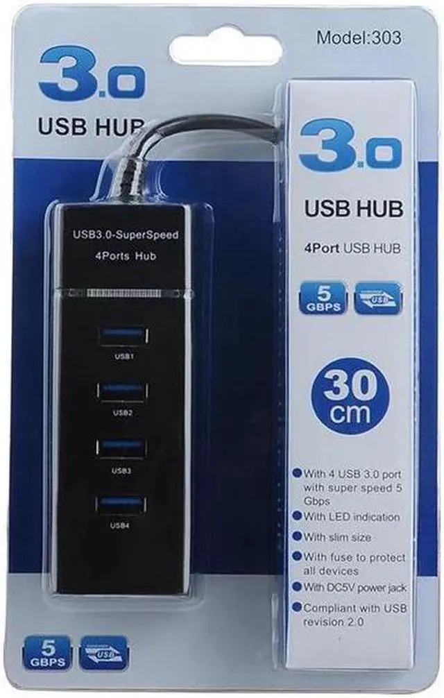 Alt view image 7 of 7 - USB 3.0 Hub, 4 Ports Super Speed USB 3 Hub Splitter, 1 USB Charging Port Portable Hub, Network USB Hubs Plug and Play