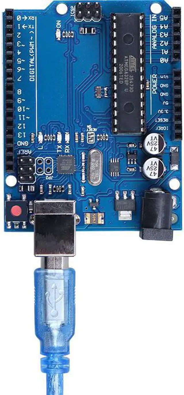 Alt view image 3 of 6 - Arduino UNO Original Board R3 Official Version Atmega328p Chip Microcontroller Module Compatible Development Board