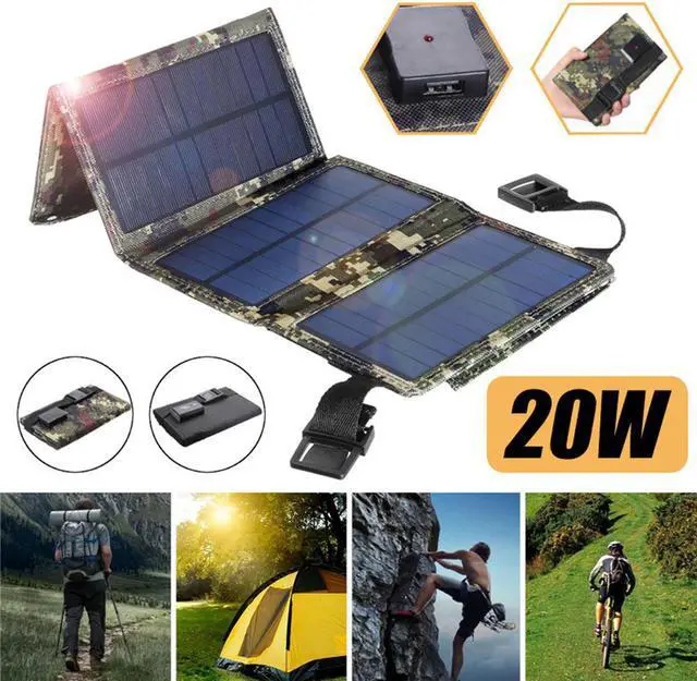 Alt view image 5 of 7 - Solar Panel 20W Portable Solar Panel Outdoor Mobile Power Bank