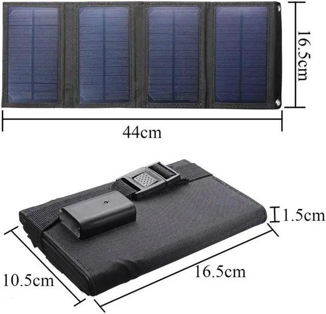 Alt view image 6 of 7 - Solar Panel 20W Portable Solar Panel Outdoor Mobile Power Bank