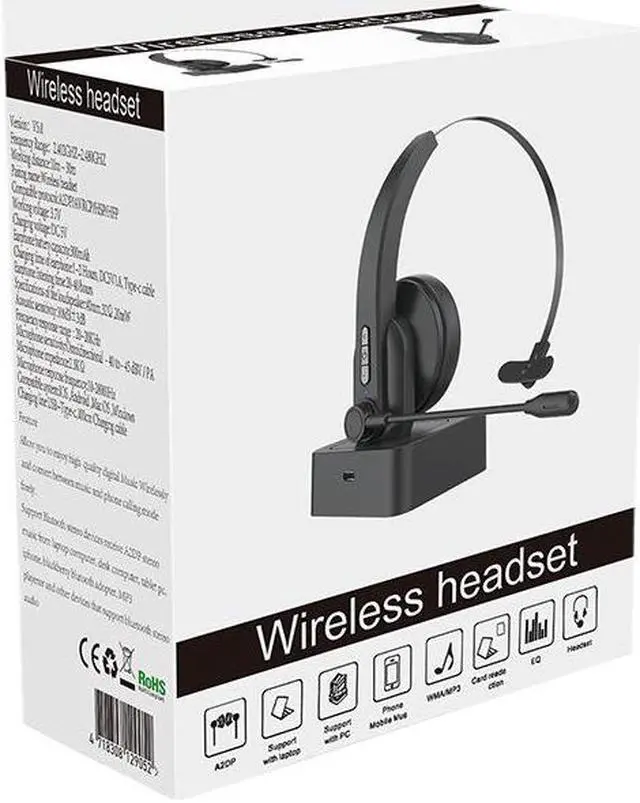 Alt view image 5 of 6 - Wireless Phone Headset Bluetooth 5.0 Business Headphone