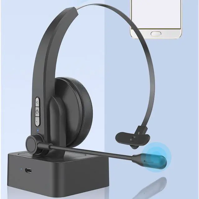 Alt view image 6 of 6 - Wireless Phone Headset Bluetooth 5.0 Business Headphone