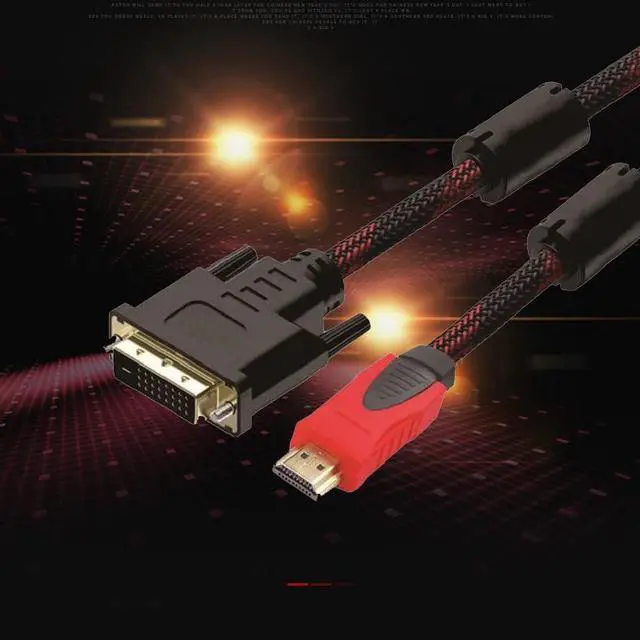 Alt view image 4 of 5 - HDMI to DVI Cable, DVI to HDMI Cable, HD Video Conversion Cable 4.92ft