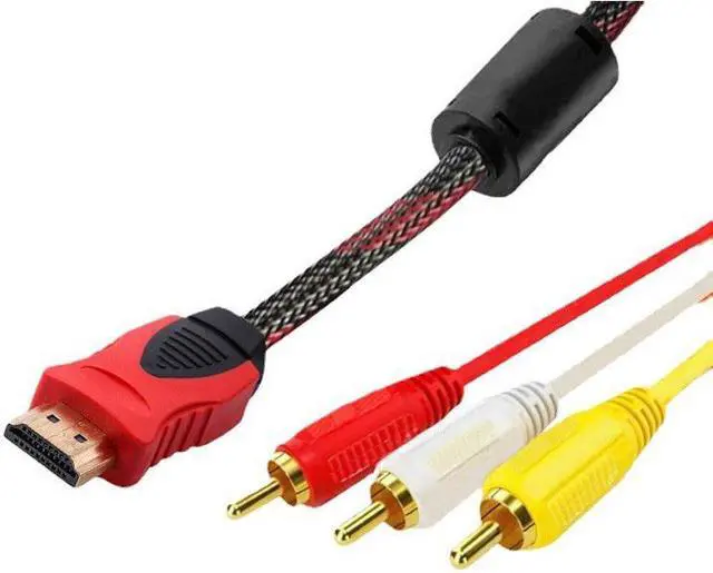 Alt view image 2 of 5 - HDMI to 3RCA Cable HDMI to AV Cable 4.92ft