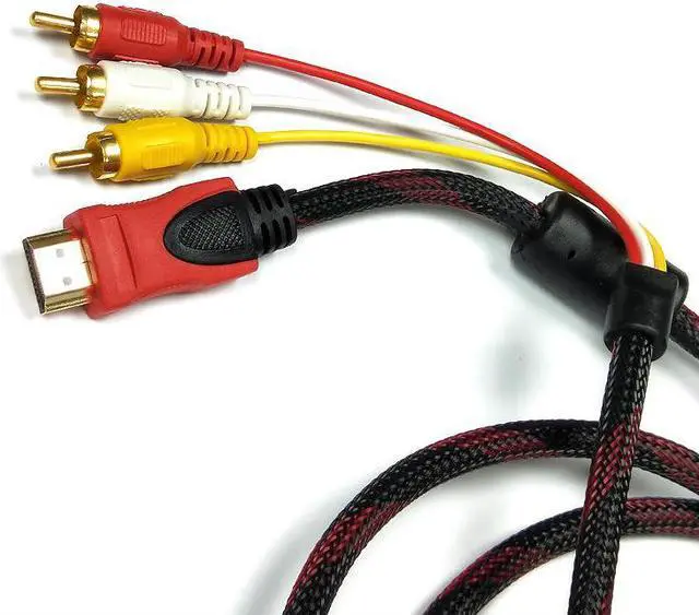 Alt view image 3 of 5 - HDMI to 3RCA Cable HDMI to AV Cable 4.92ft