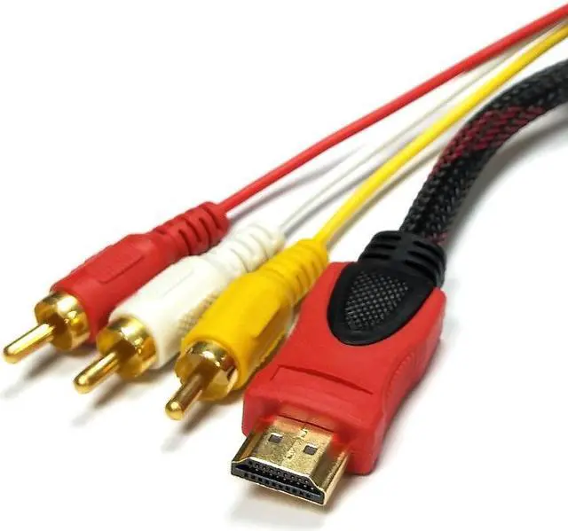 Alt view image 4 of 5 - HDMI to 3RCA Cable HDMI to AV Cable 4.92ft