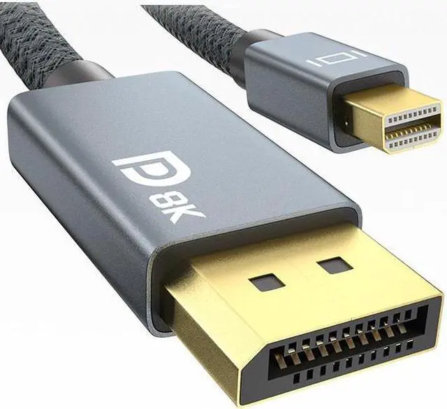 Main image of miniDP to DP Cable, DP to MiniDP Cable 8K HD Adapter Cable 6.56ft