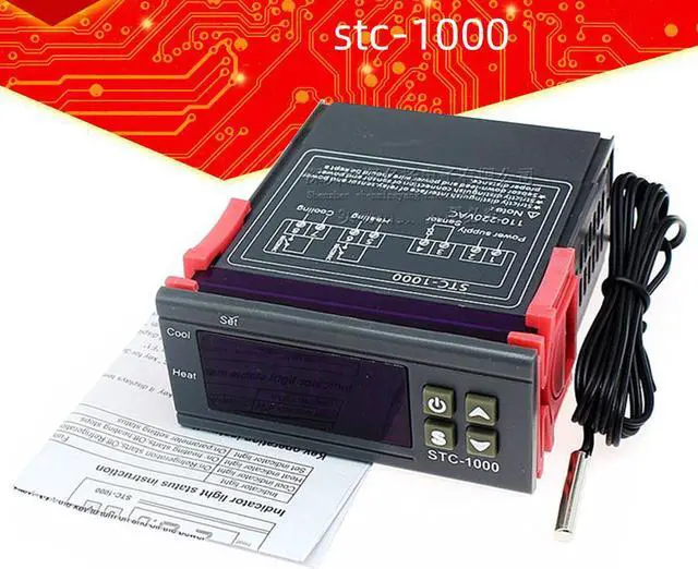 Alt view image 2 of 6 - Thermostat stc-1000 switch, aquarium hatching seafood machine electronic digital display switch 110V-220V