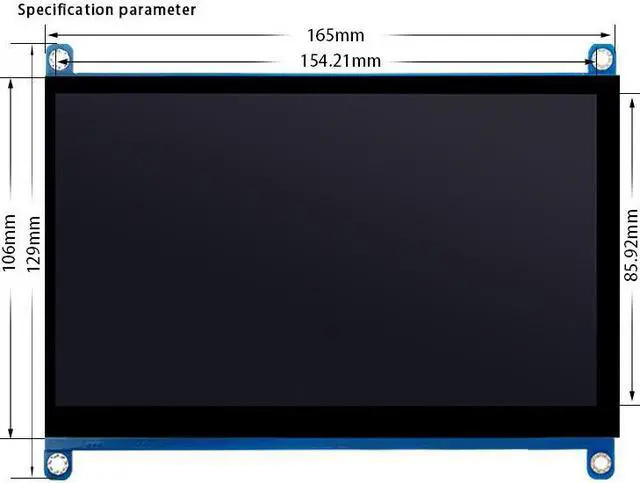 Alt view image 3 of 3 - Suitable for 7-inch IPS capacitive touch screen HDMI VGA interface driver-free HD industrial control Raspberry Pi display